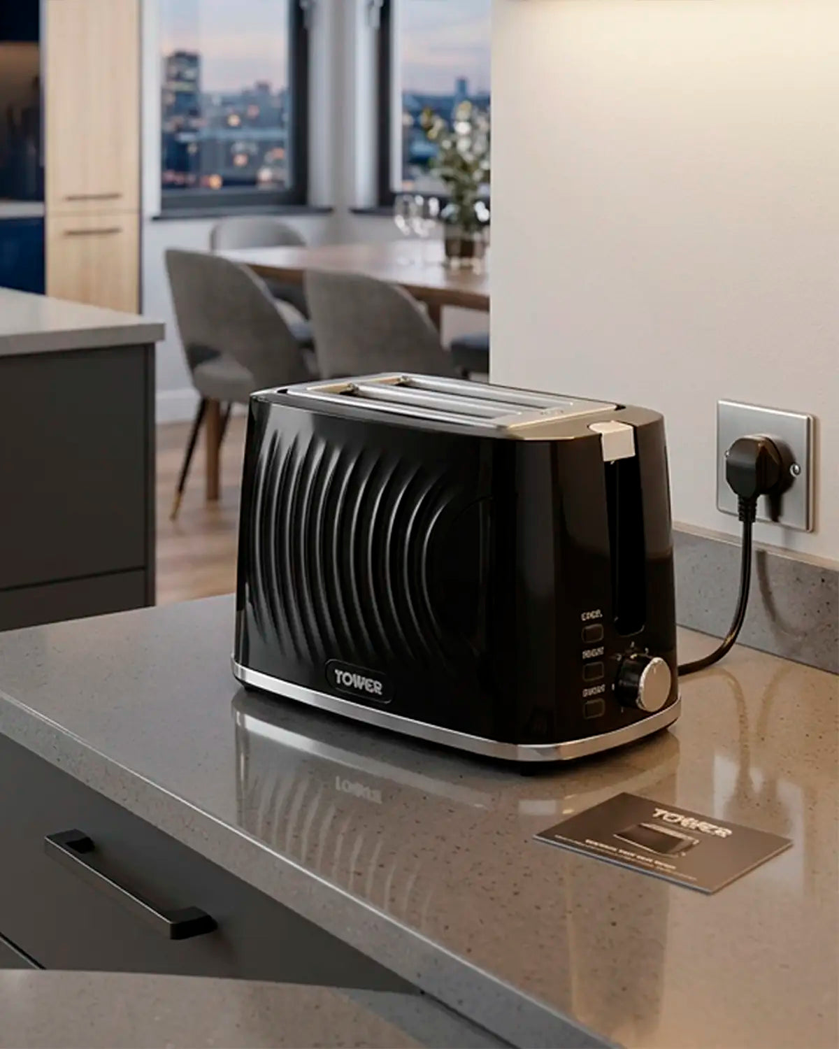 Black 2 Slice Toaster - Black