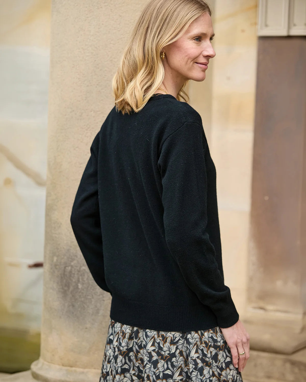 Lambswool Crew Neck Jumper - Black