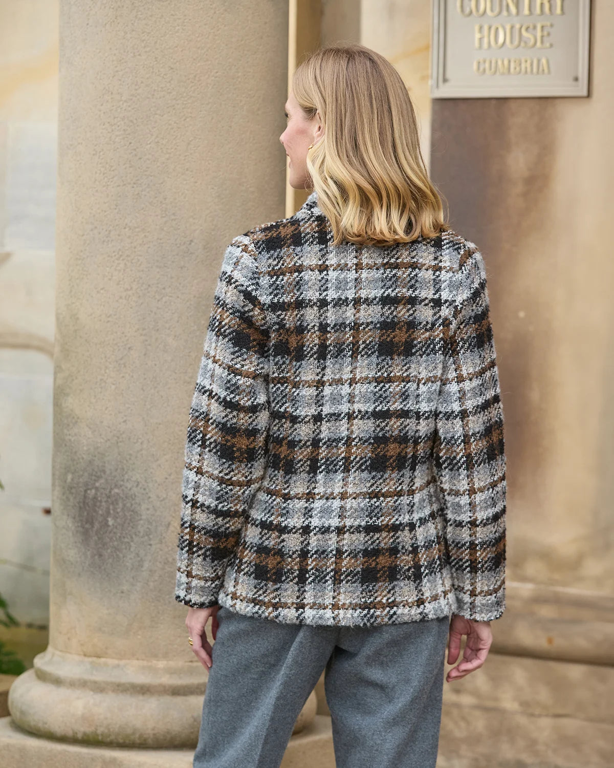 Bryony Fully Lined Wool Mix Checked Jacket