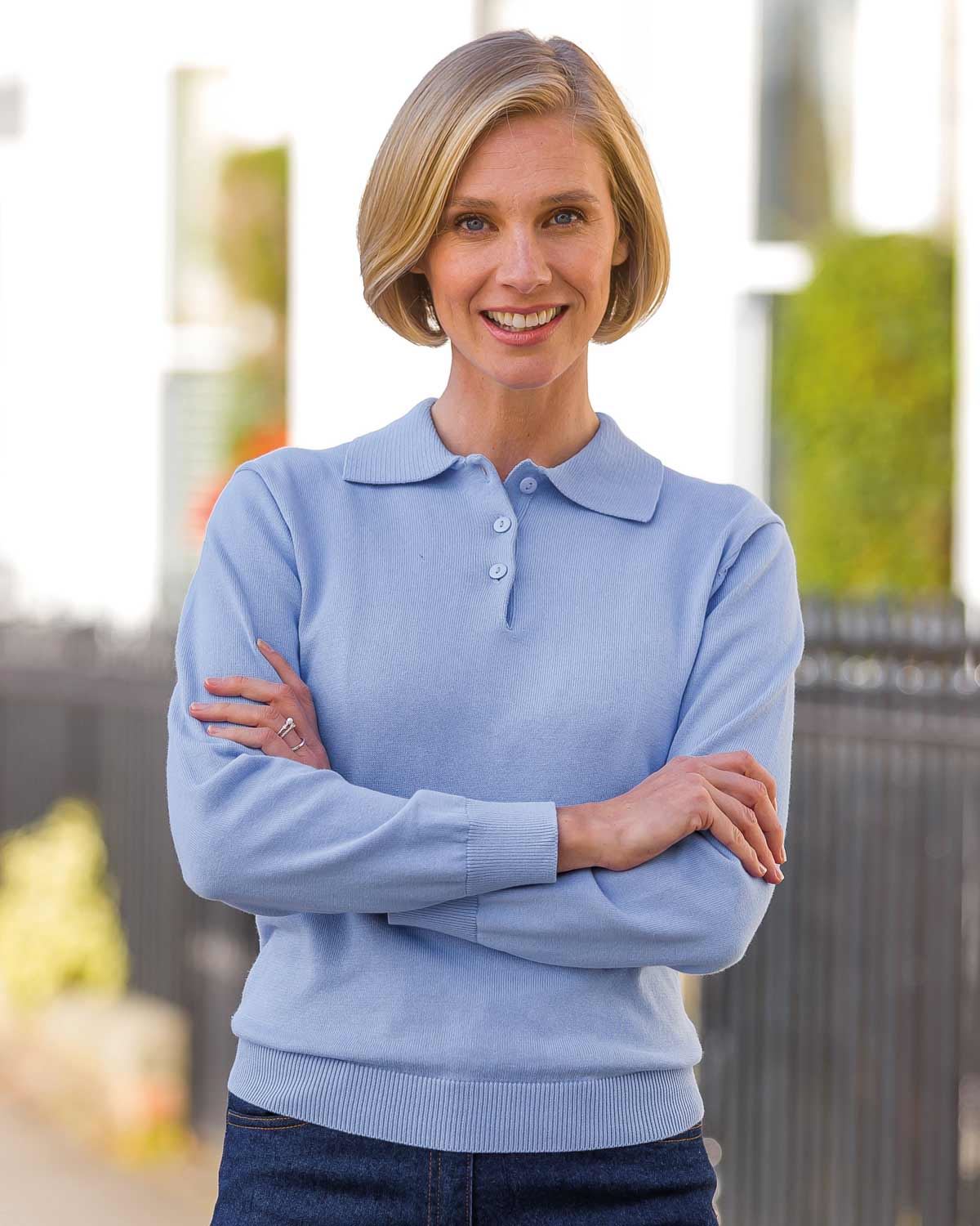Cotton Collar Polo - Cornflower - Country Collection