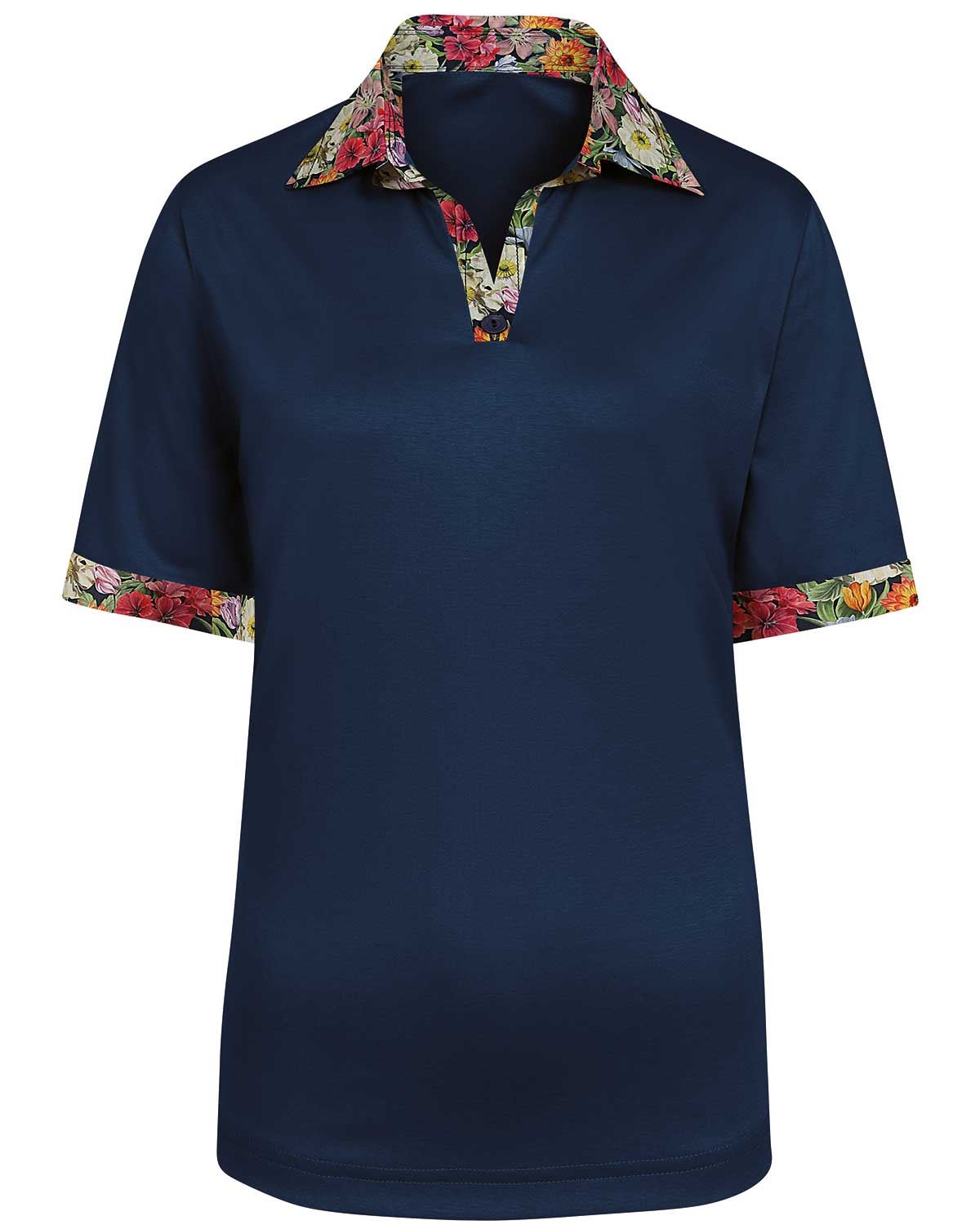 Alberta Pure Cotton Trimmed Short Sleeve Polo - Image 2 - Country Collection