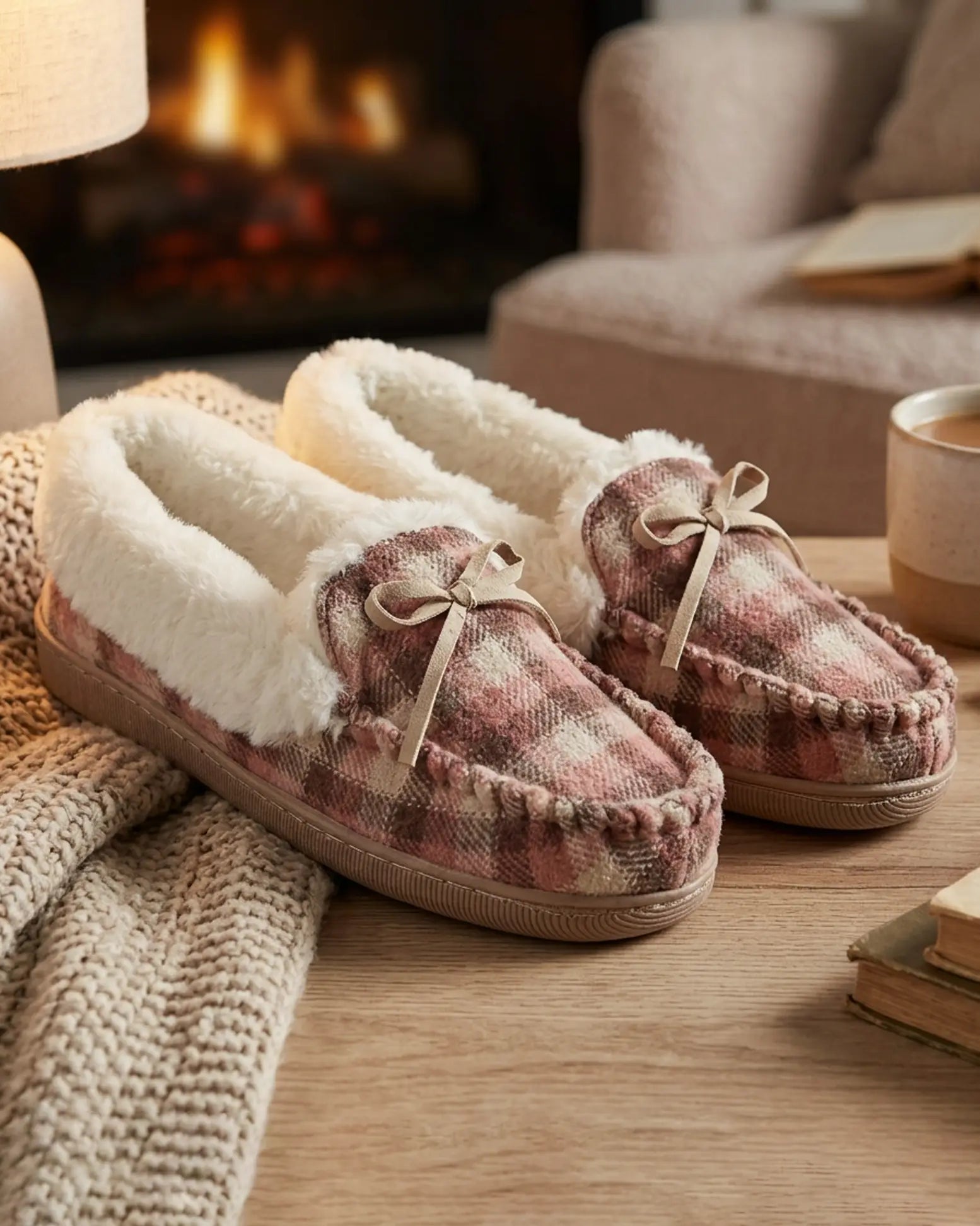 Caitrin Checked Moccasin Slipper