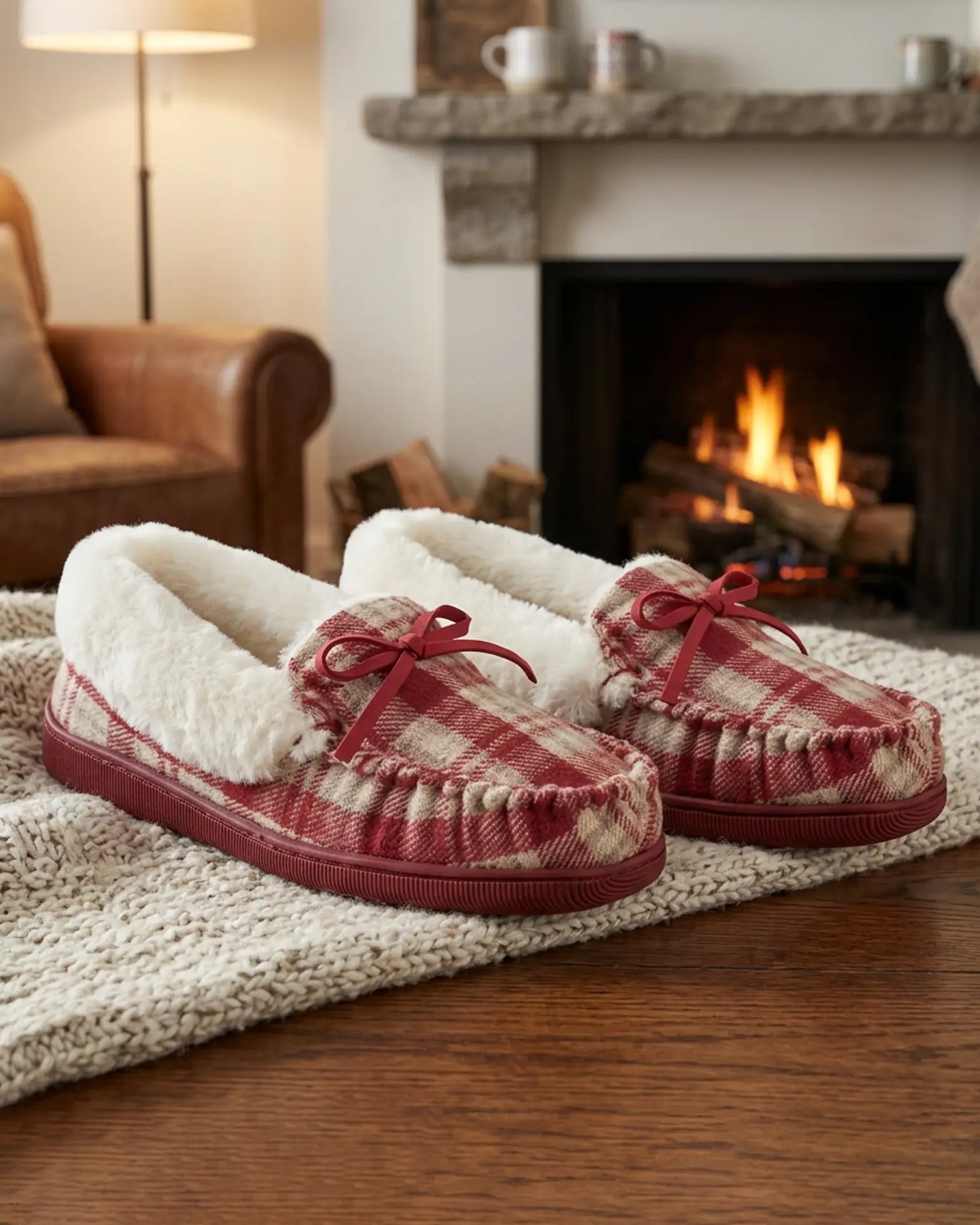 Caitrin Checked Moccasin Slipper