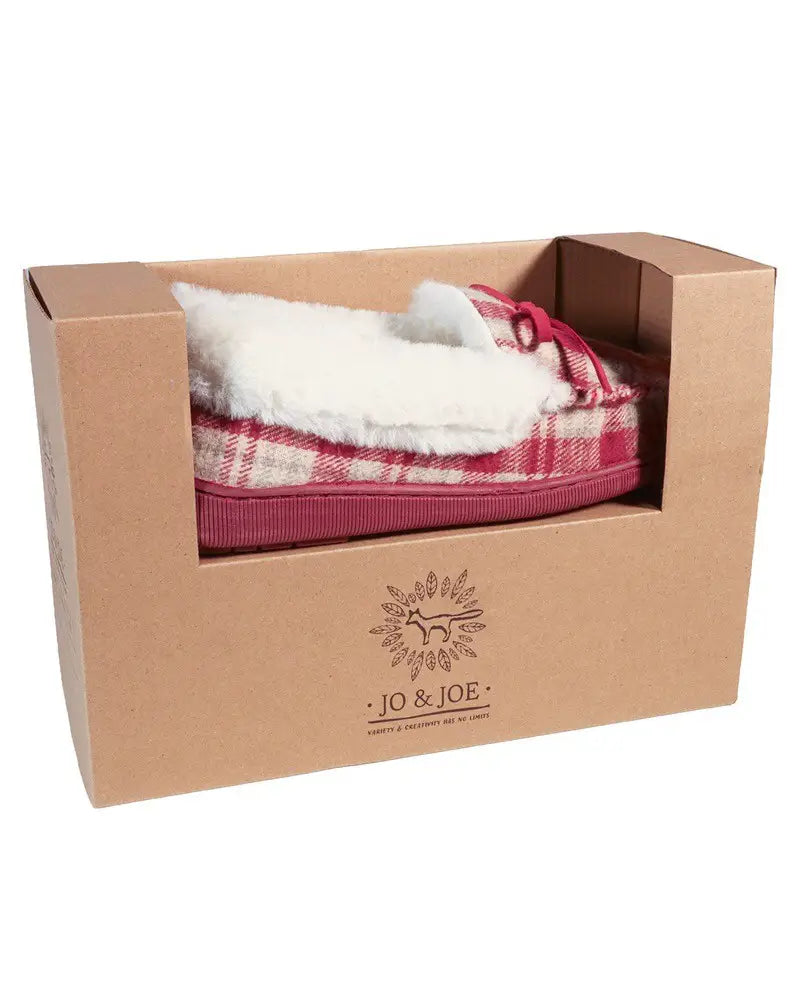 Caitrin Checked Moccasin Slipper - Red