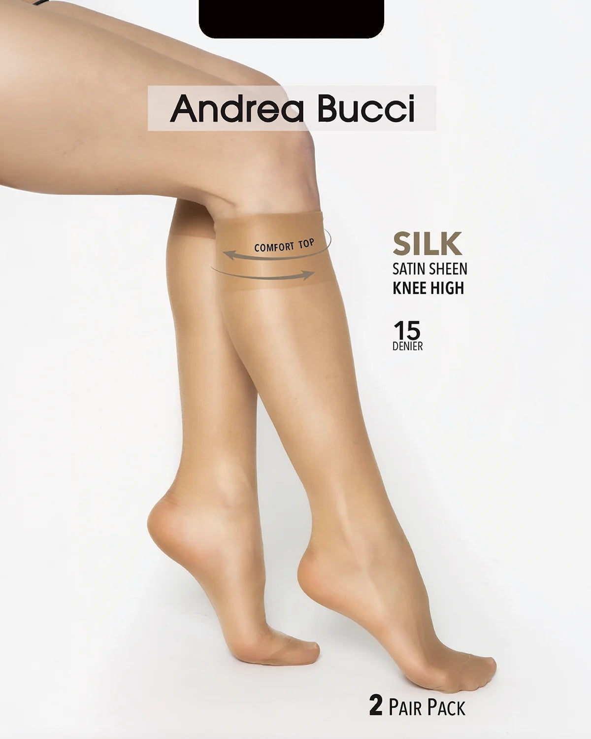 Luxury 15 Denier Knee Highs- Barely Black