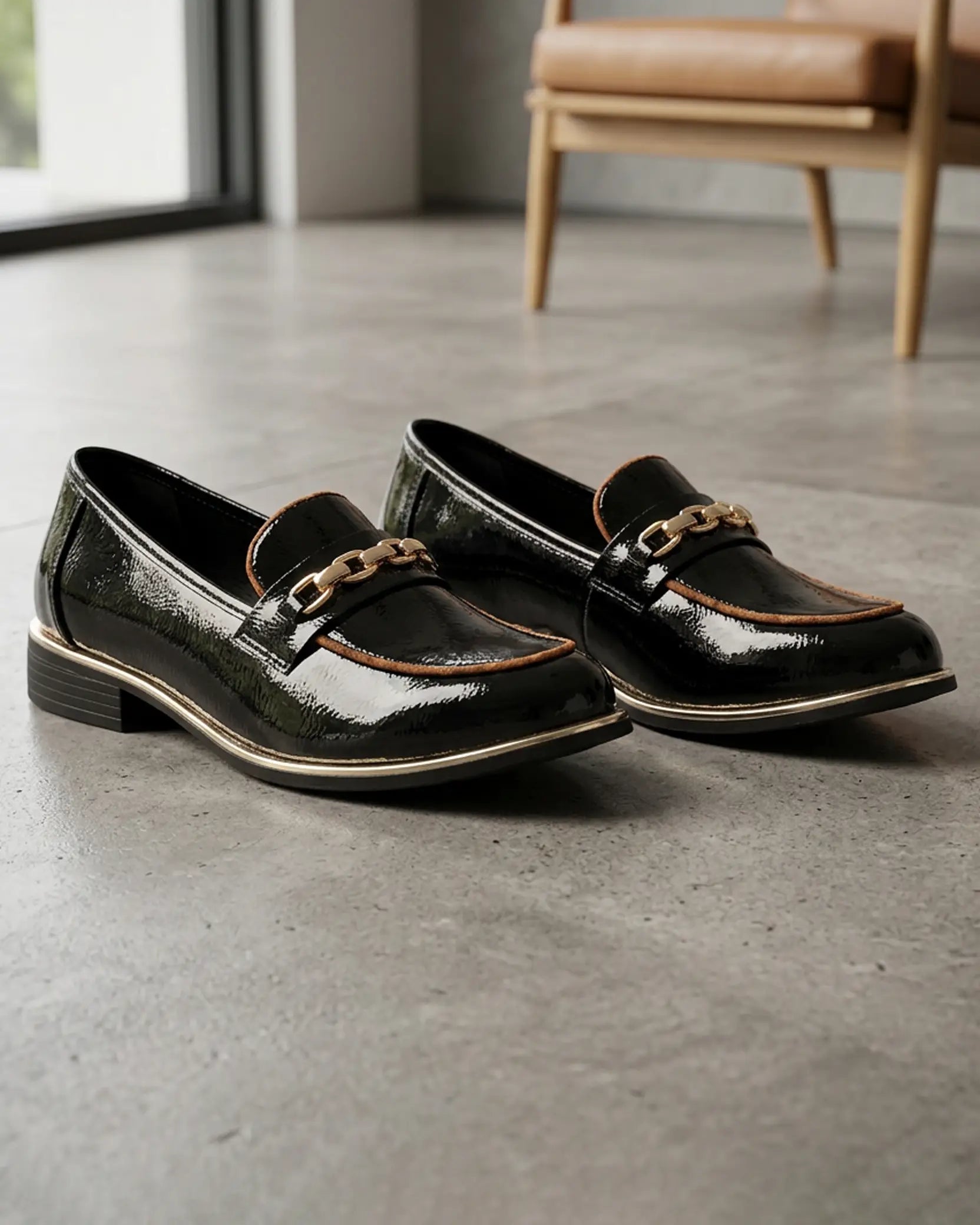 Lunar Mylee Slip On Patent Shoe - Black