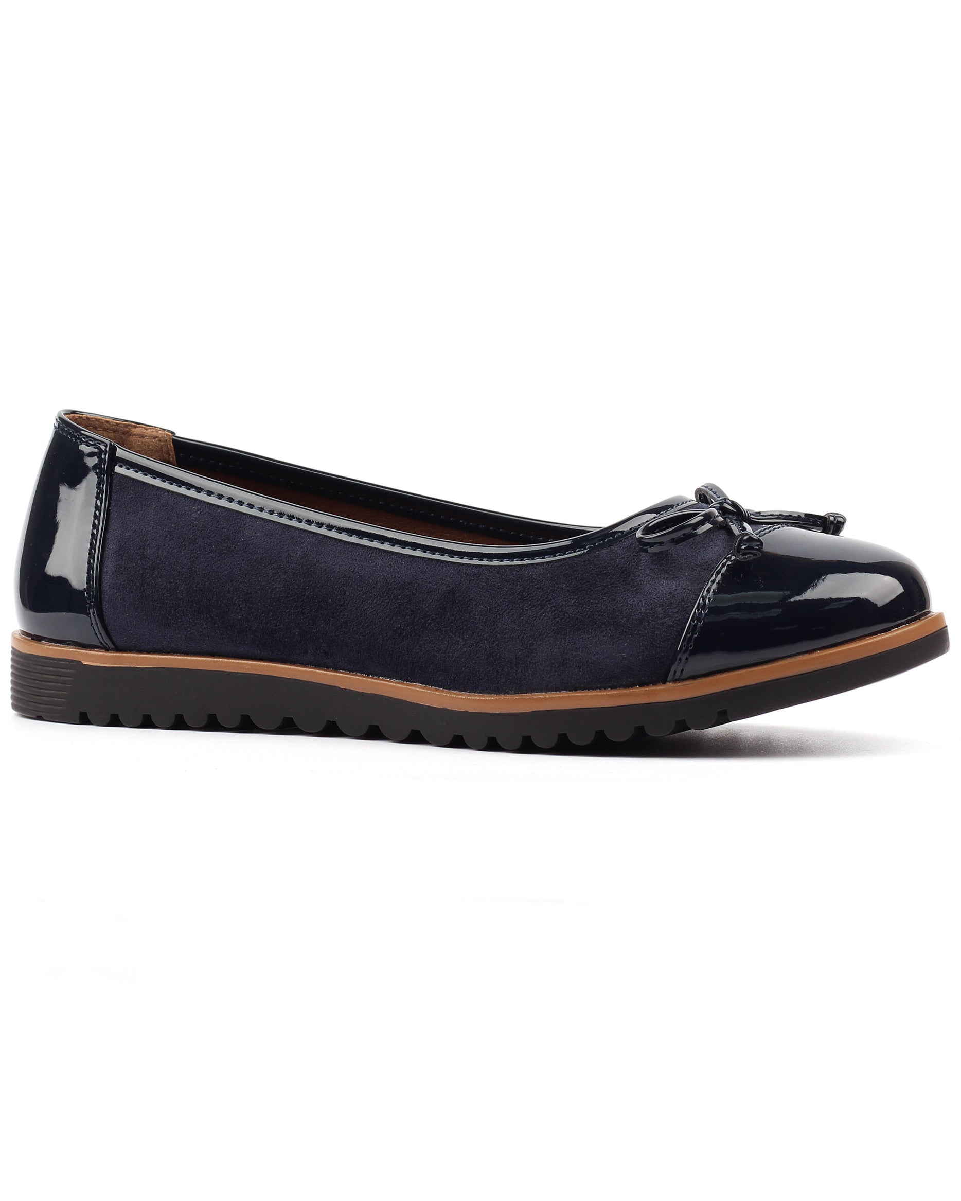 Lunar Lydia Slip On Bow Shoe - Navy