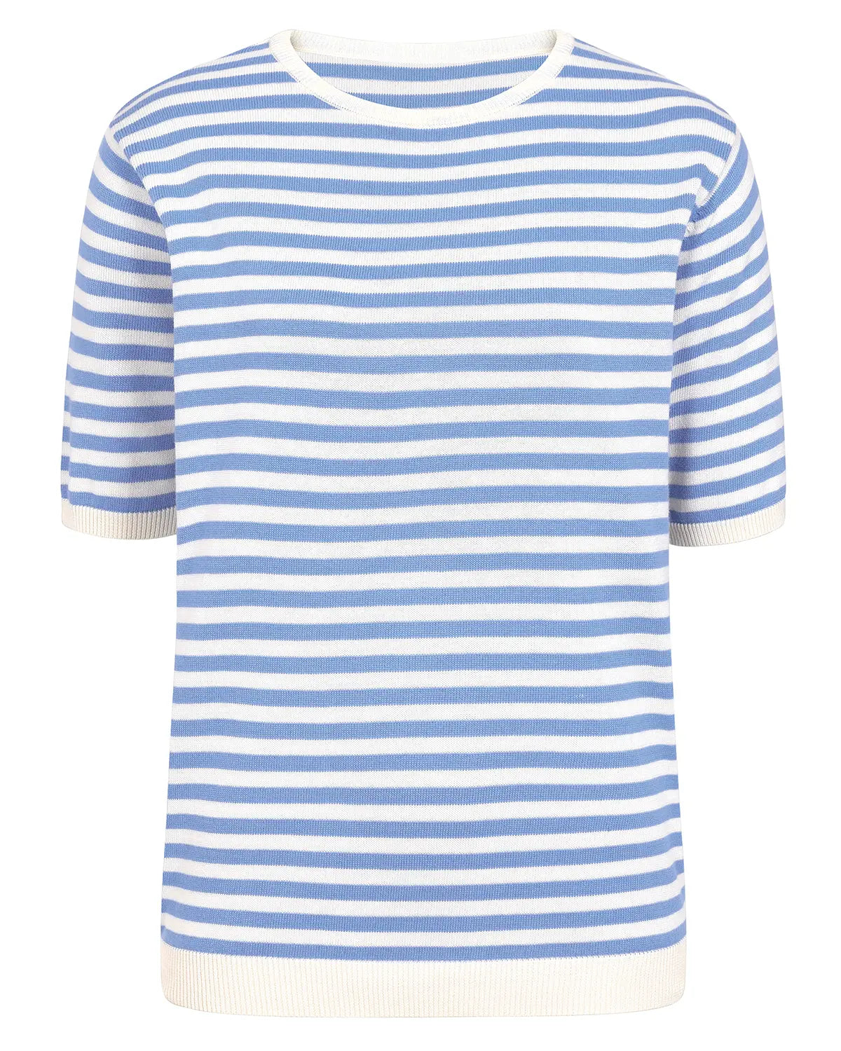Ladies’ Kathy Pure Cotton Breton Top – Iris/Cream