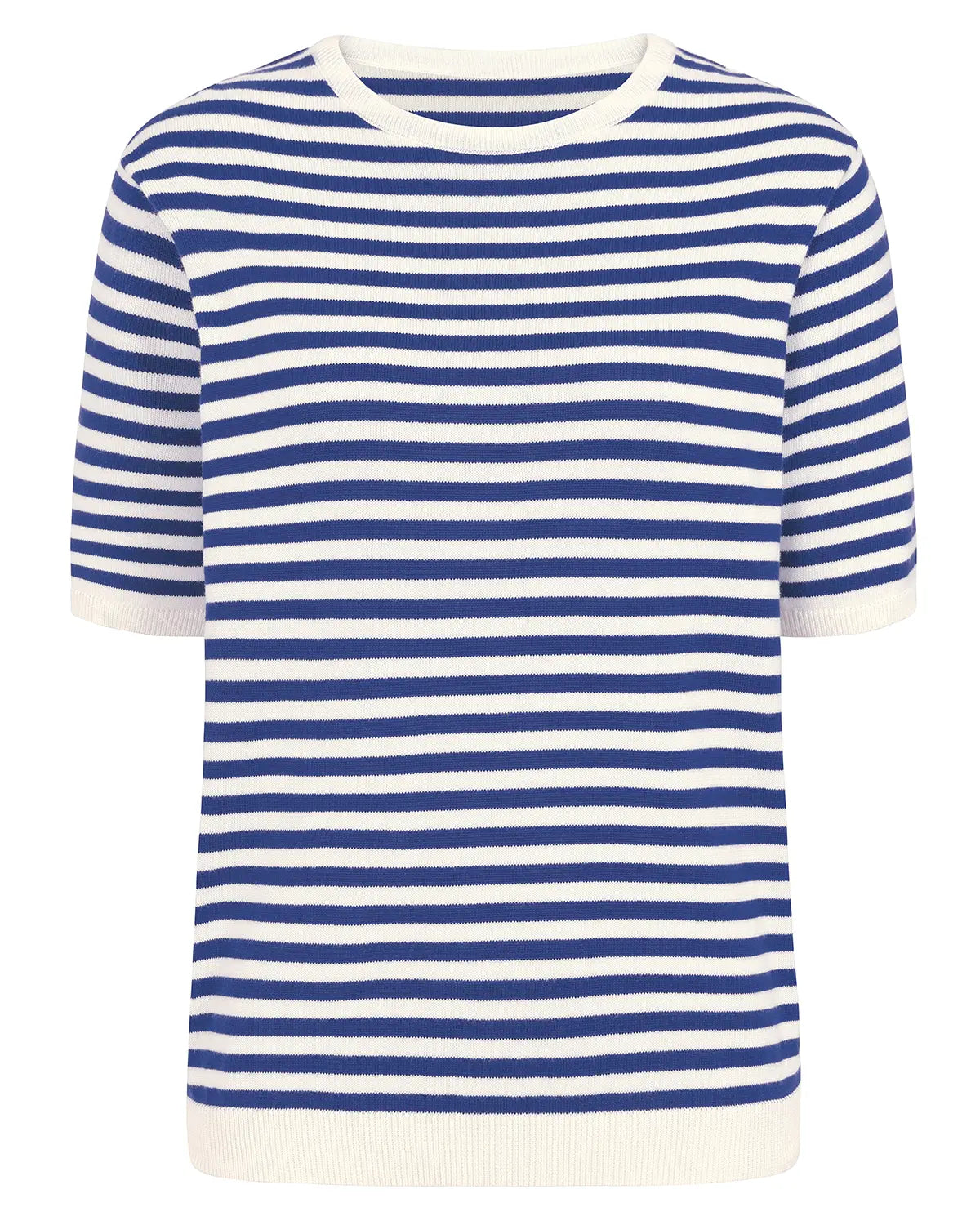 Ladies’ Kathy Pure Cotton Breton Top – Navy/Cream