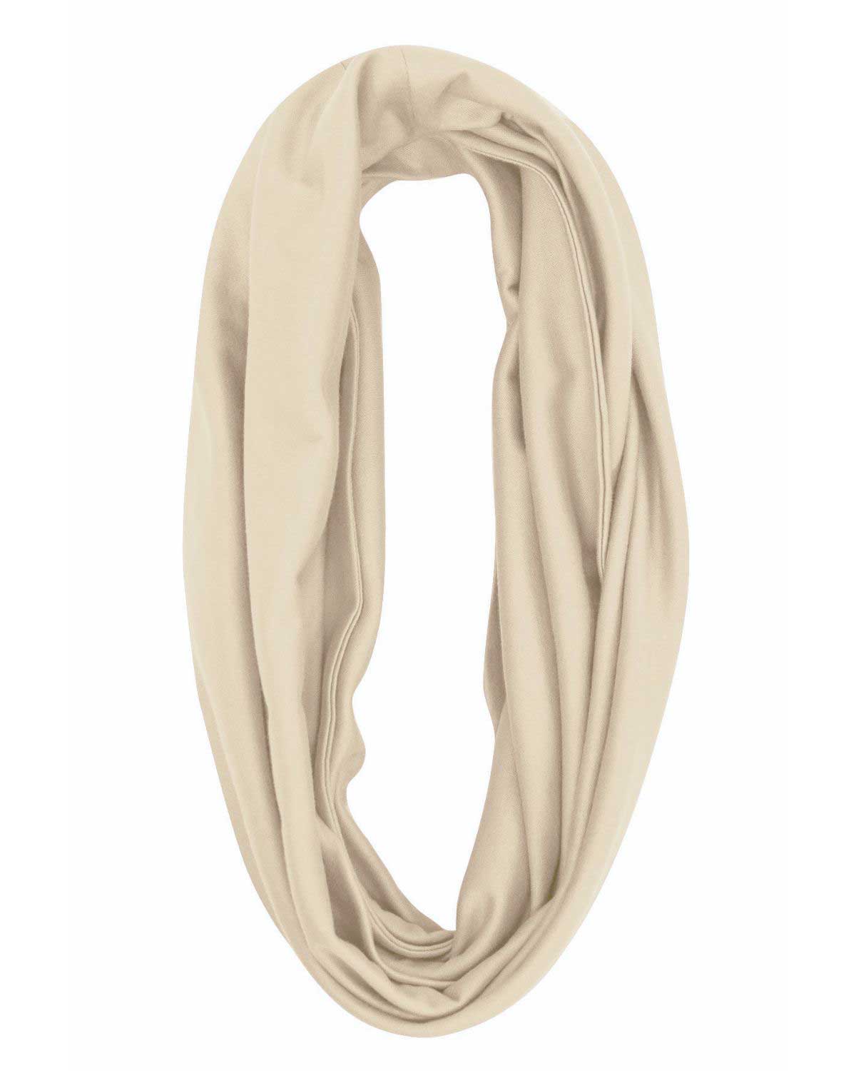 Silky Cotton Snood Scarf - Champagne