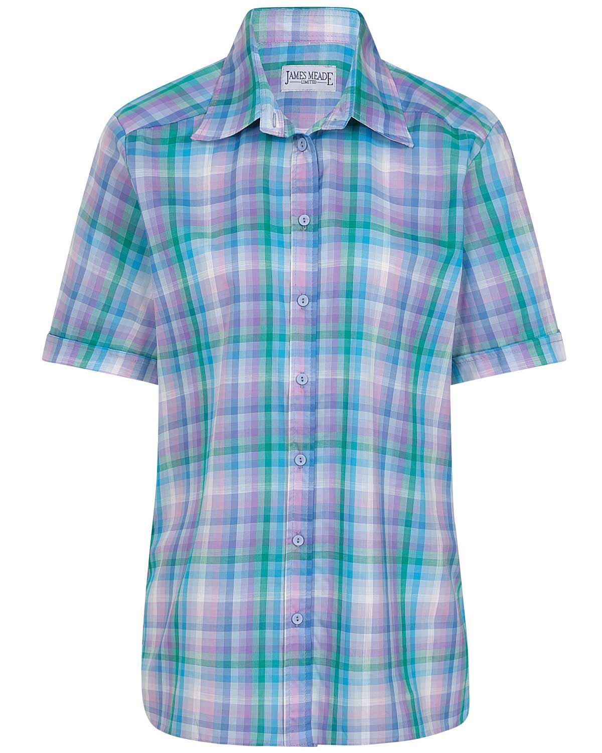Josephine Checked Pure Cotton Blouse - Image 2 - Country Collection