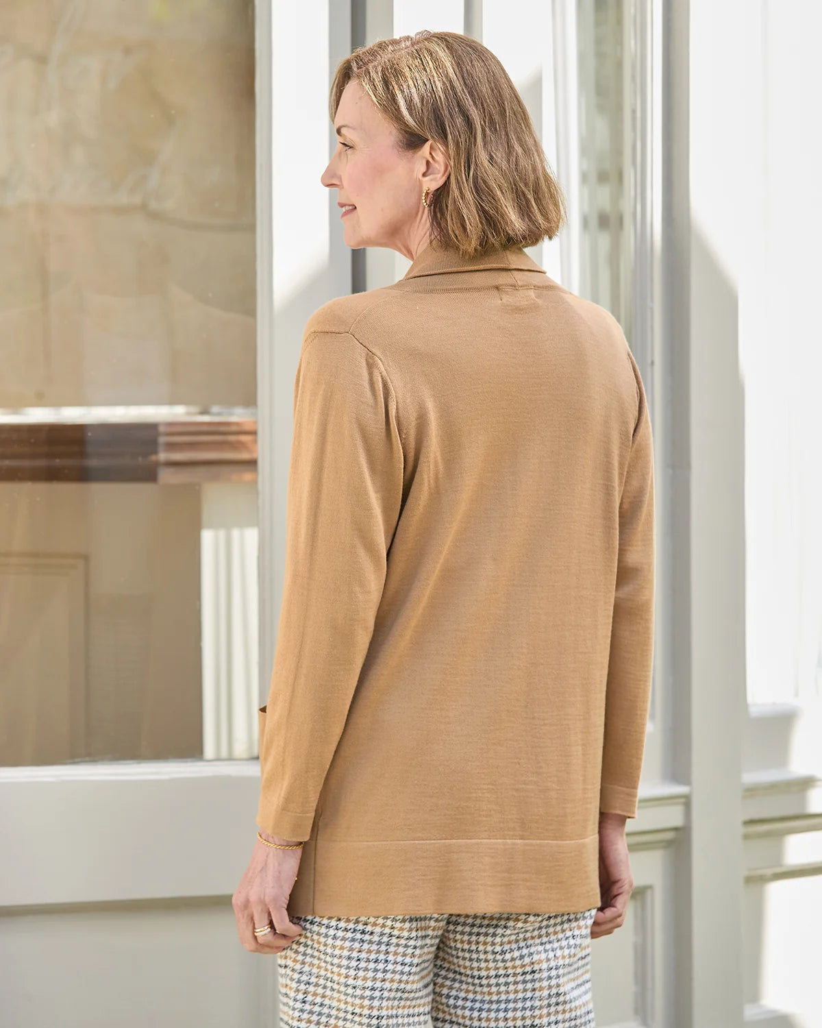 Celine Merino Wool Blend Cardigan - Caramel