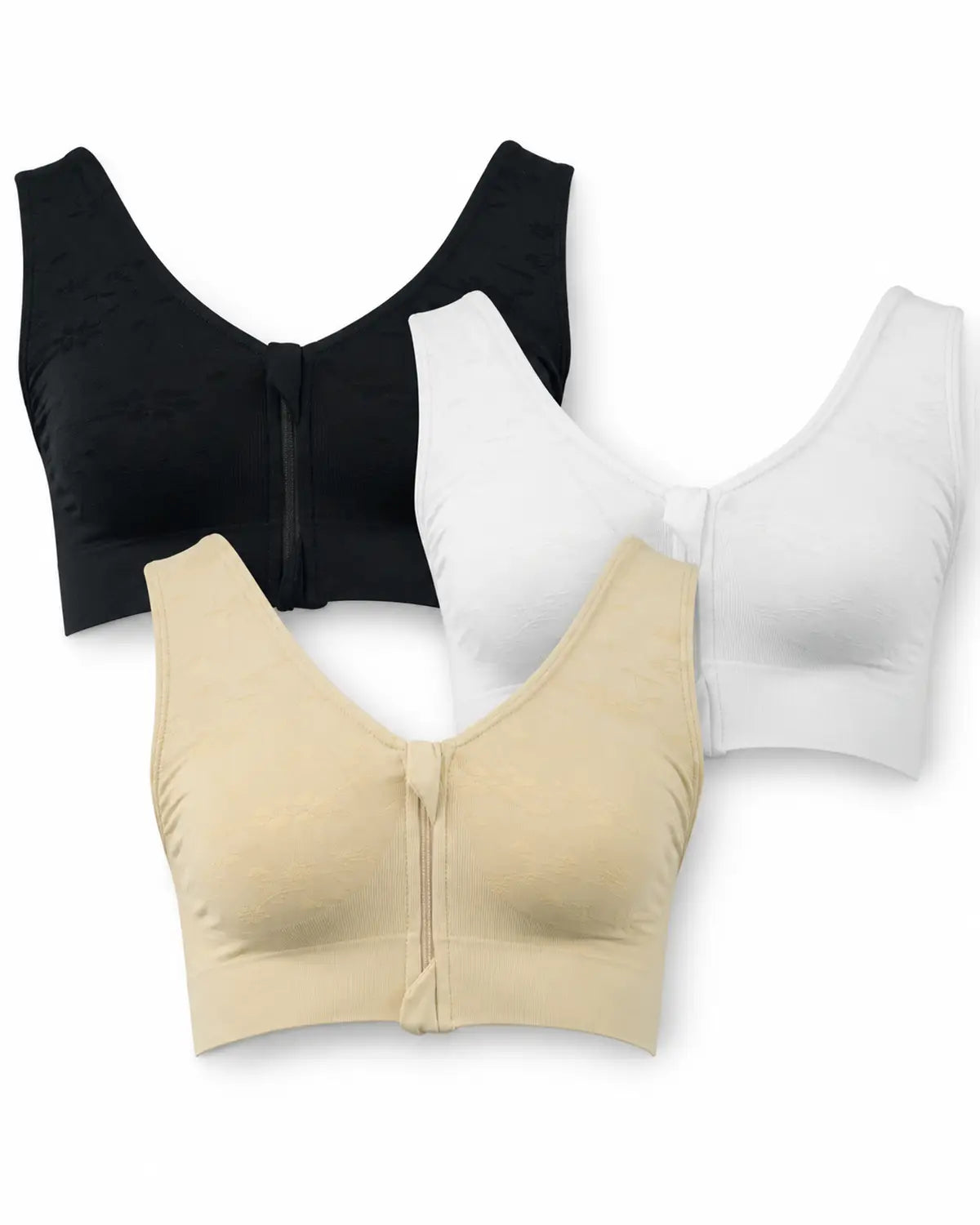 Carissima Zip Front Support Bra – 3 Pack