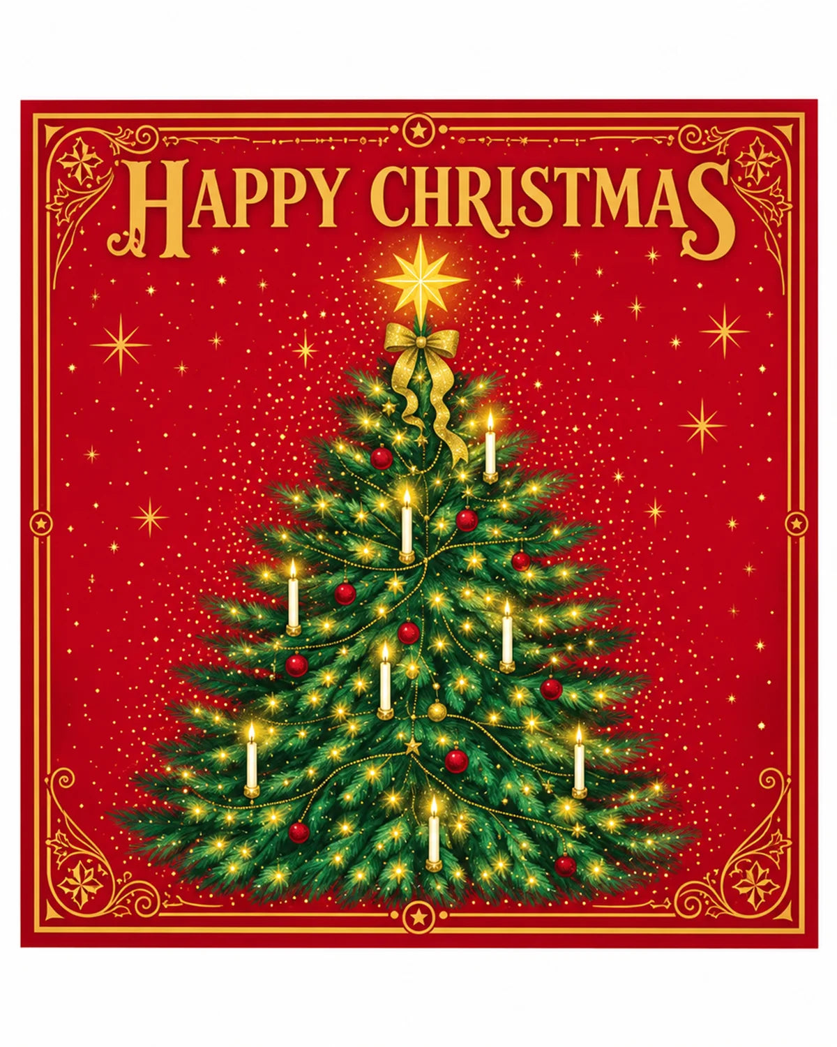 Pack of 10 Christmas Cards – Tree Design