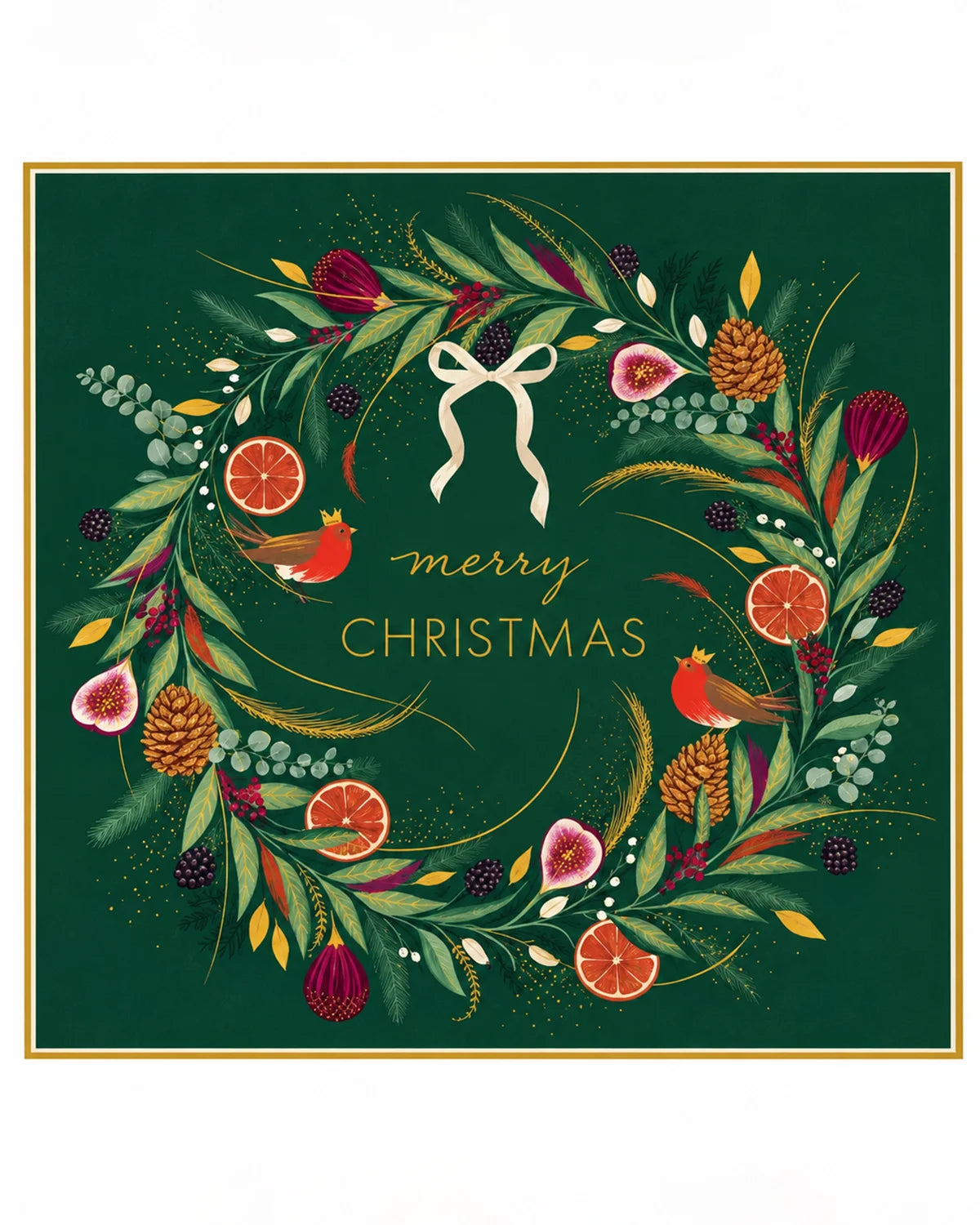 Pack of 10 Christmas Cards – Wreath Design