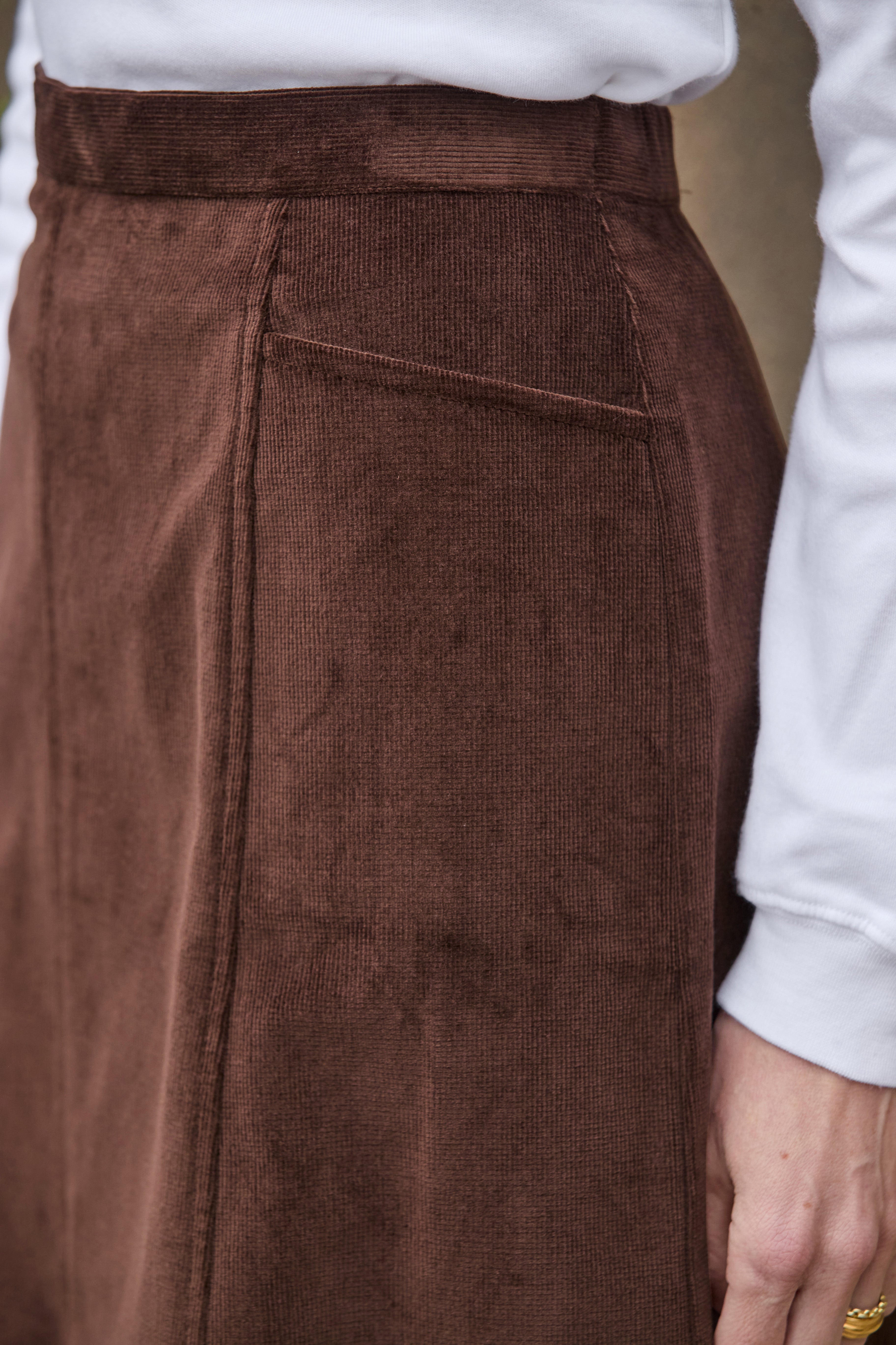Needlecord Skirt - Chocolate