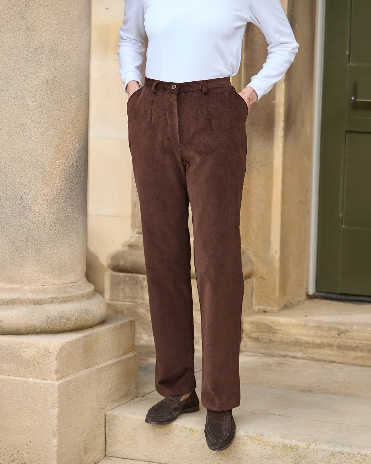 Needlecord Trousers Ladies - Chocolate