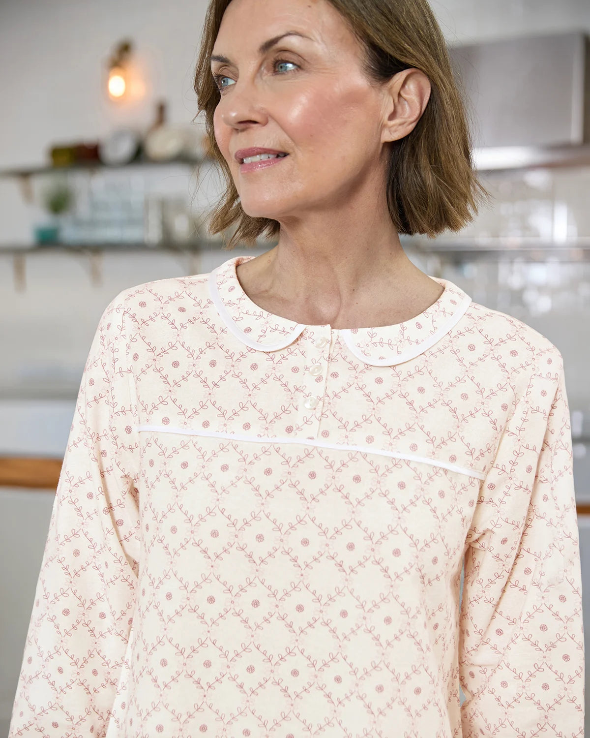 Colleen Floral Long Sleeve Cotton Flannel Nightdress