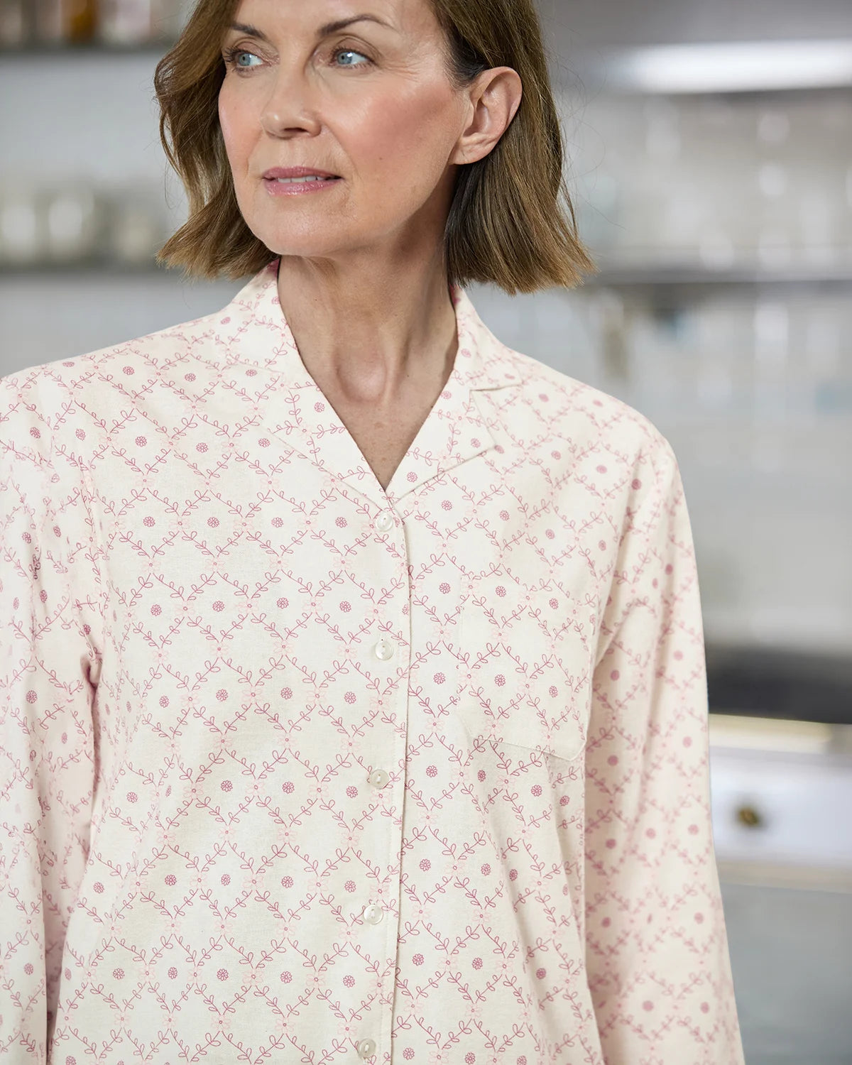 Colleen Floral Long Sleeve Cotton Flannel Pyjamas