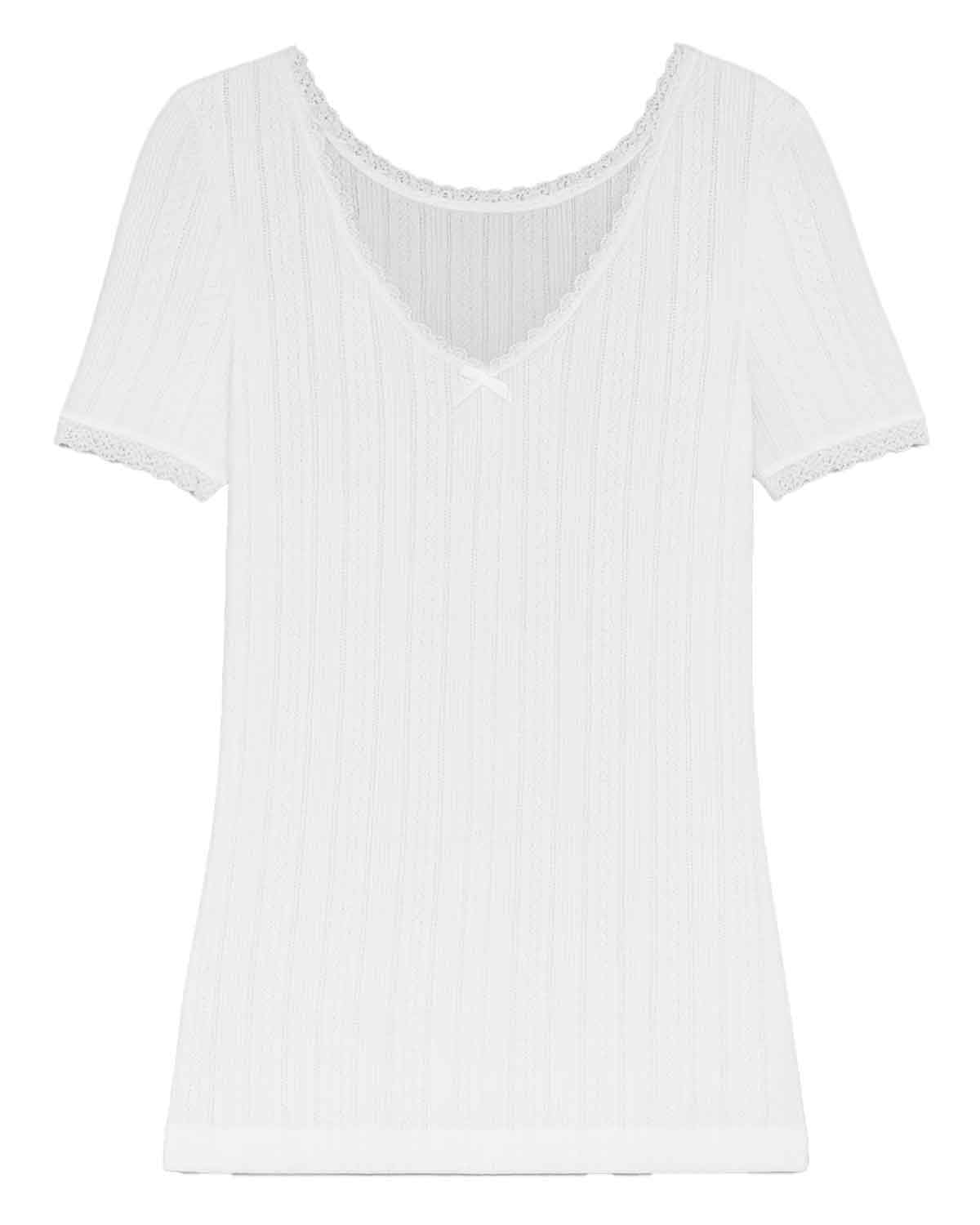 Vedonis Seamless Short Sleeve Top - White Thermal - Country Collection