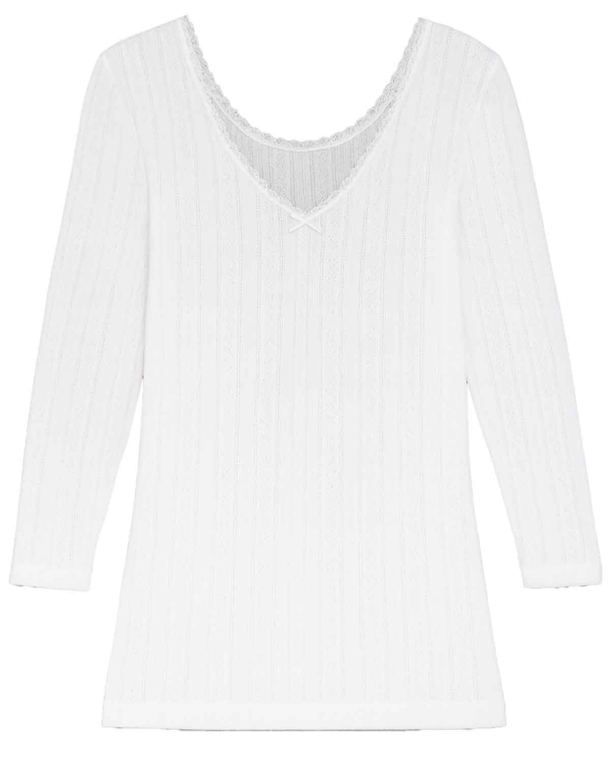 Vedonis Seamless Long Sleeve Top - White Thermal - Country Collection