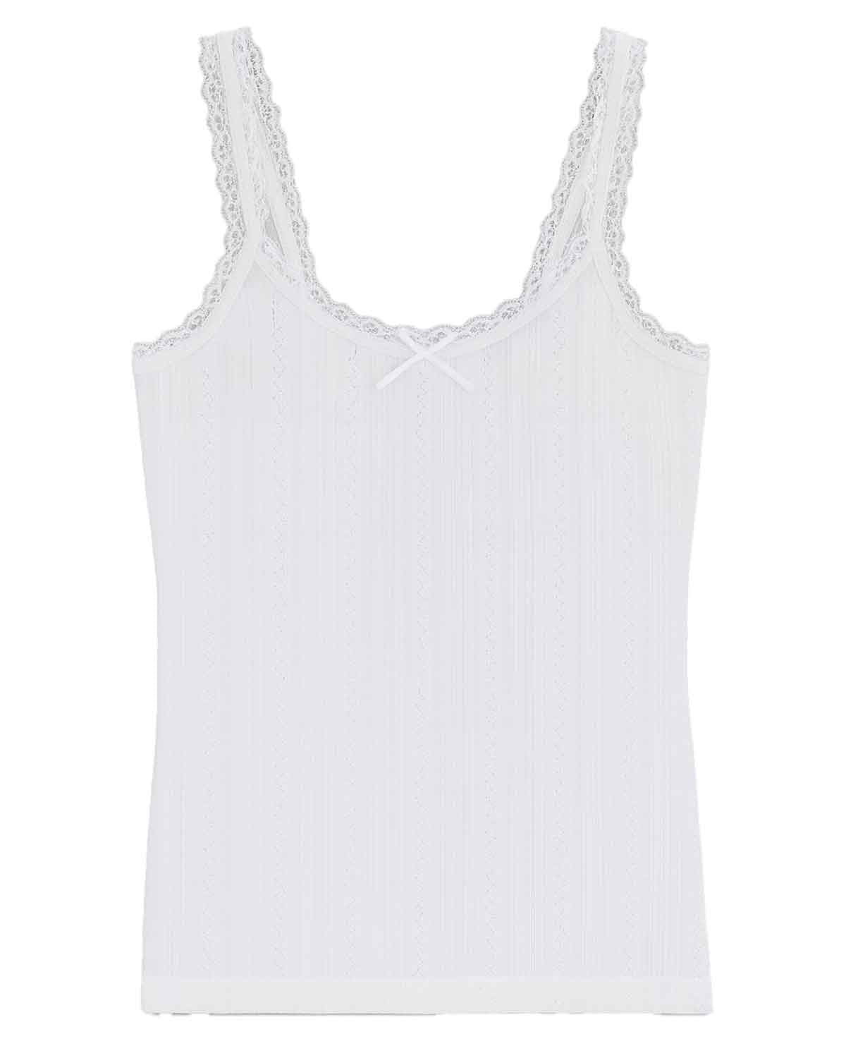 Vedonis Seamless French Neck Cami - White Cotton - Country Collection