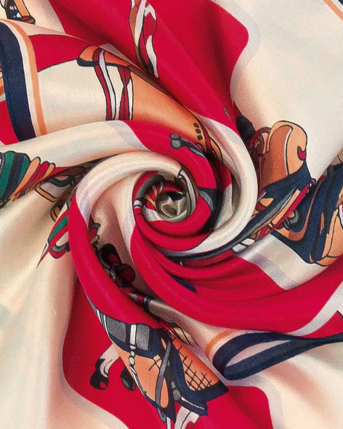Bronte Equestrian Patterned Ladies Silk Scarf - Image 2 - Country Collection