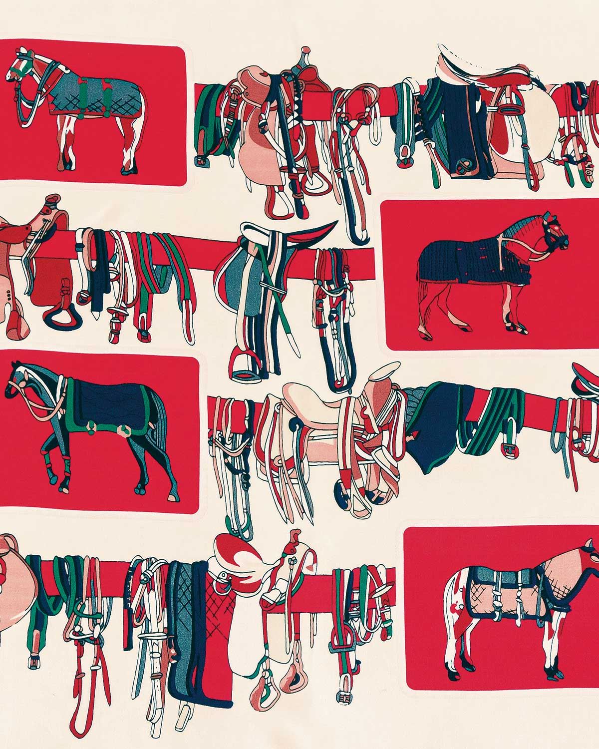 Bronte Equestrian Patterned Ladies Silk Scarf - Image 3 - Country Collection