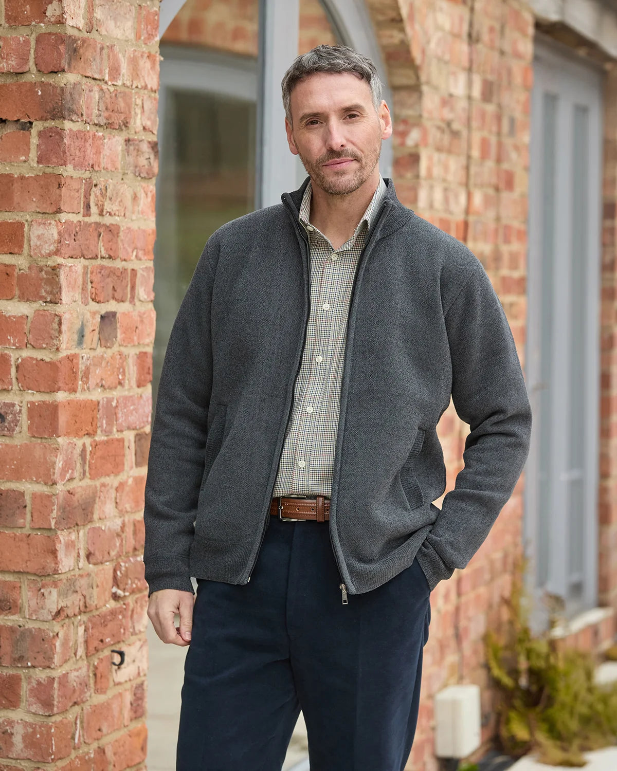 Dorset Zip Up Fleece Lined Jacket - Charcoal