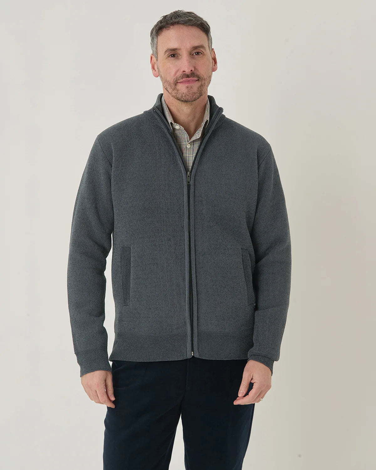 Dorset Zip Up Fleece Lined Jacket - Charcoal