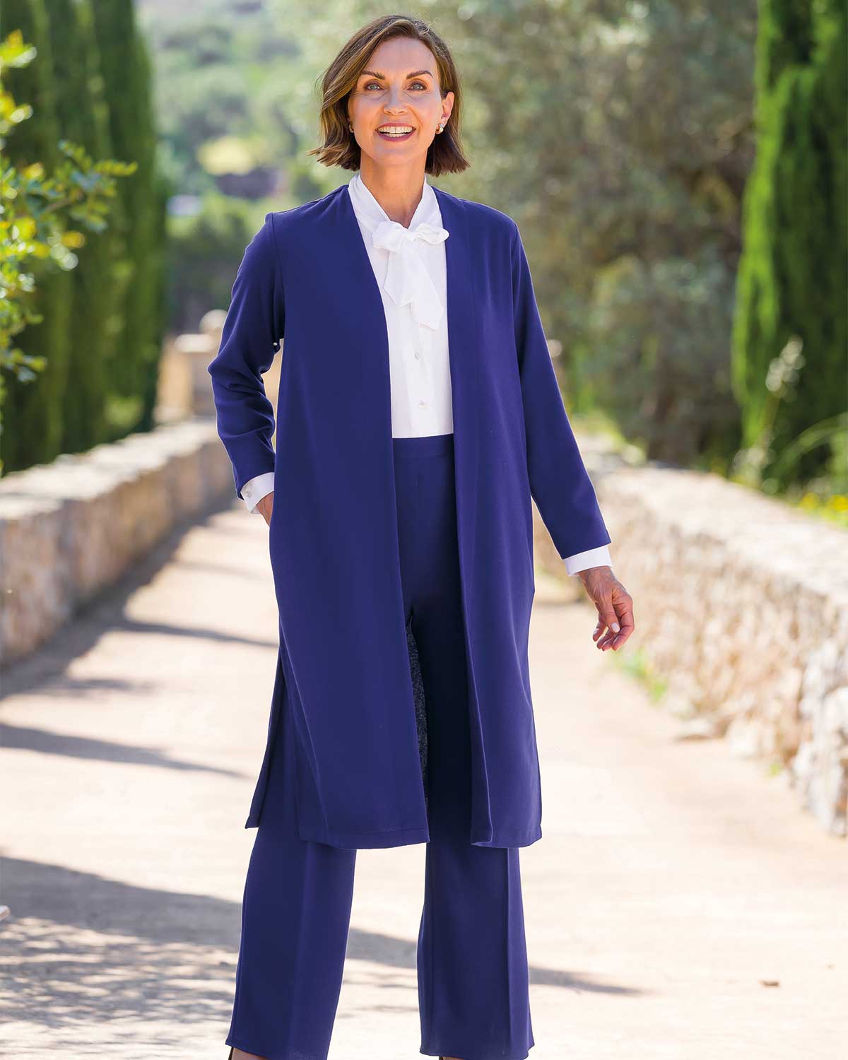 Katrina Super Soft Edge To Edge Longline Jacket - Purple