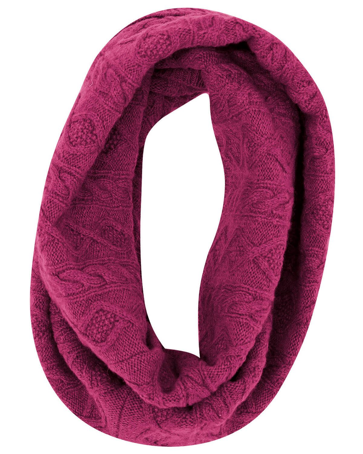 Cable Lambswool Snood  - Raspberry - Country Collection