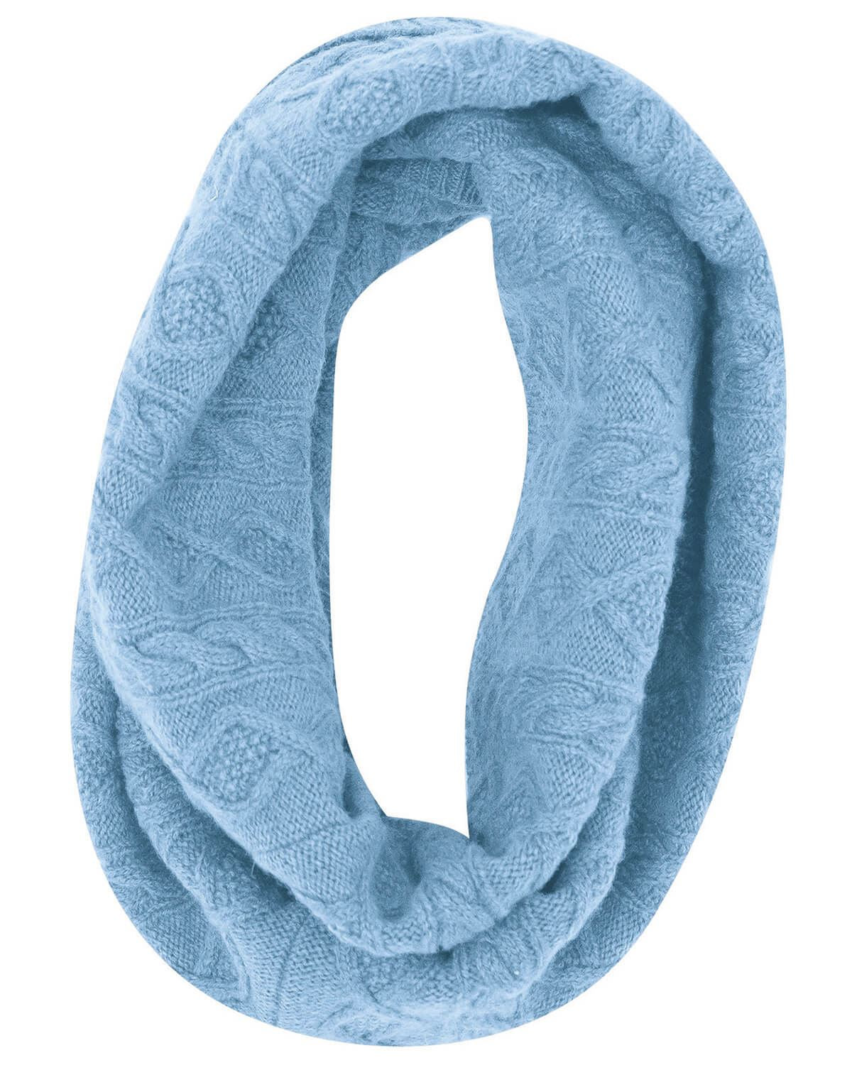 Cable Lambswool Snood  - Pale Blue - Country Collection