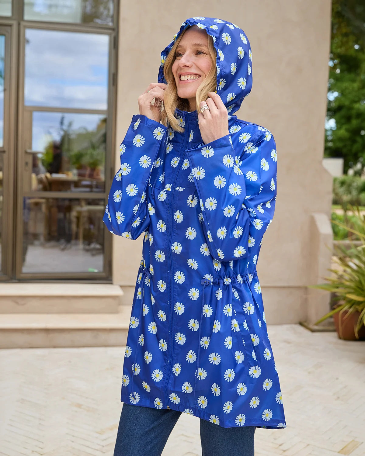 Lightweight Printed Rain Jacket - Daisies