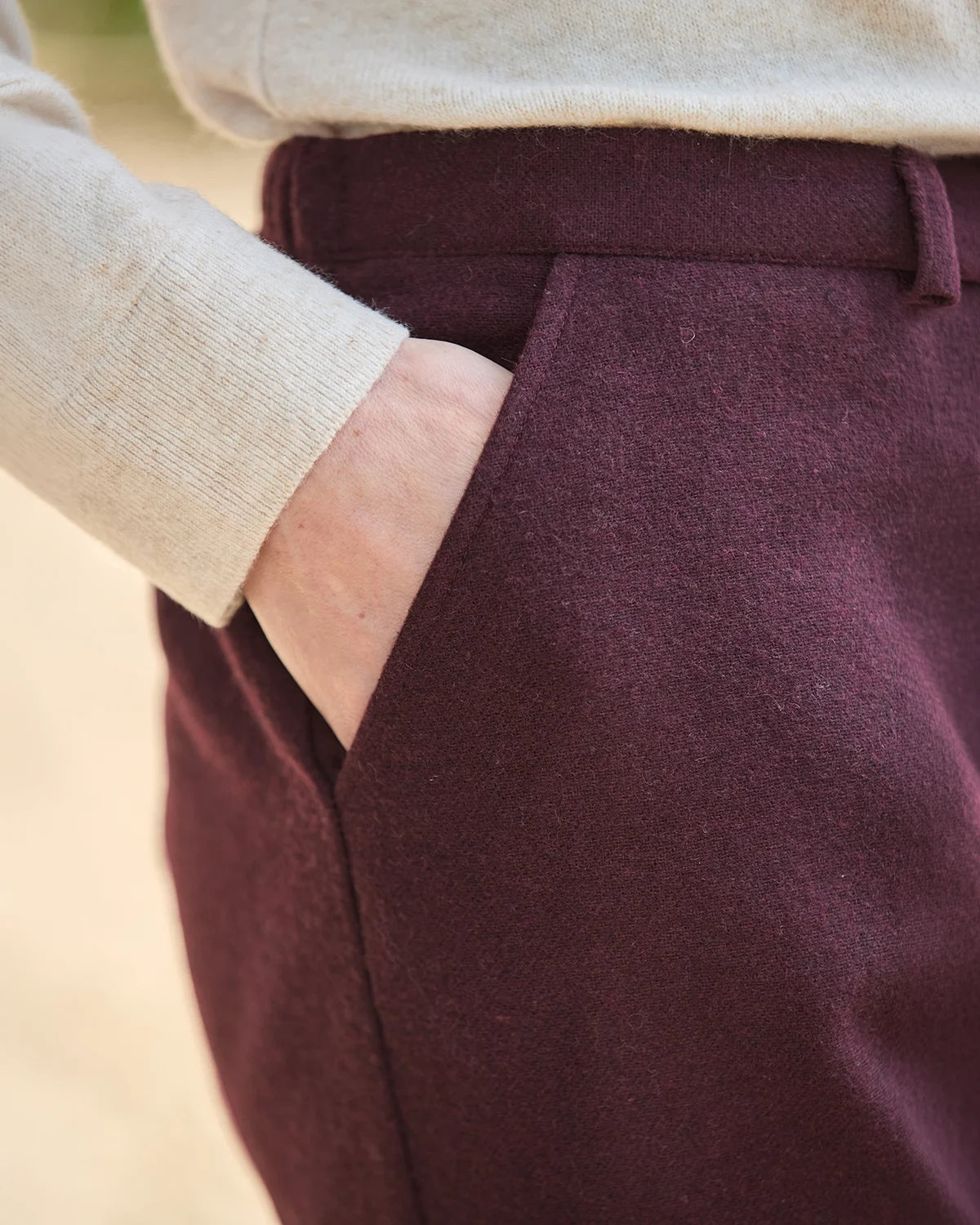 Ladies Flannel Trousers - Damson