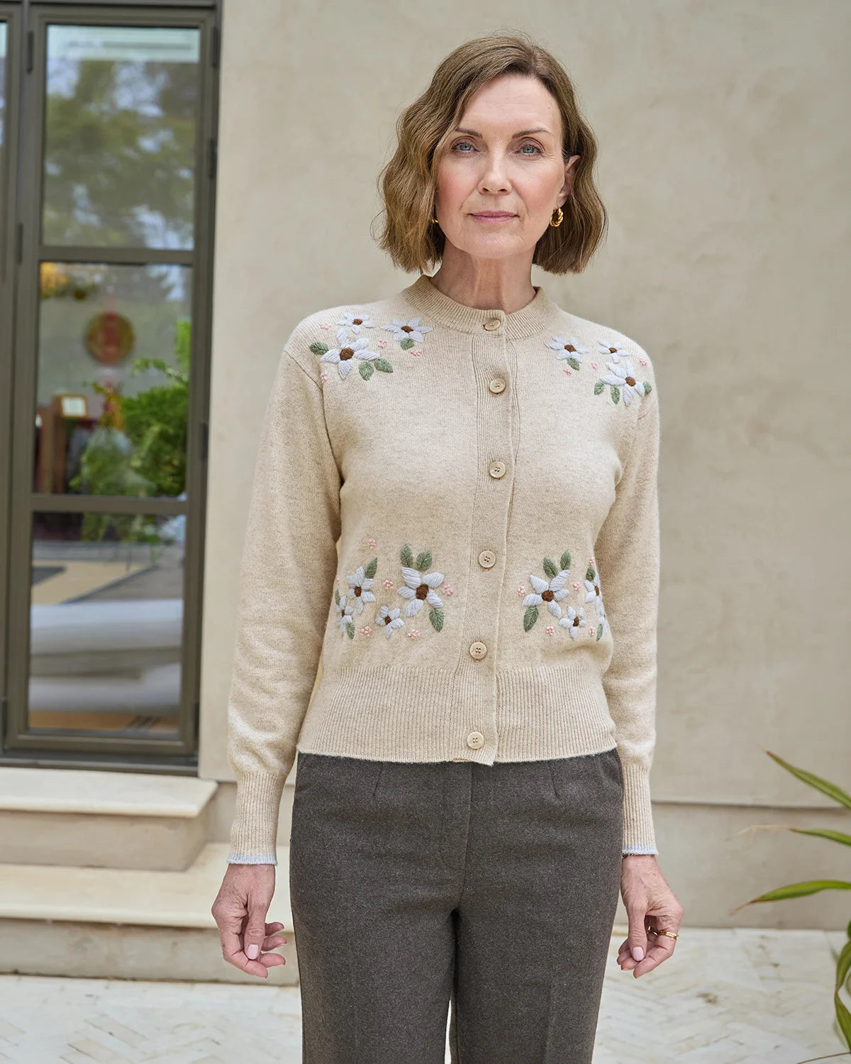 Delores Embroidered Pure Lambswool Cardigan