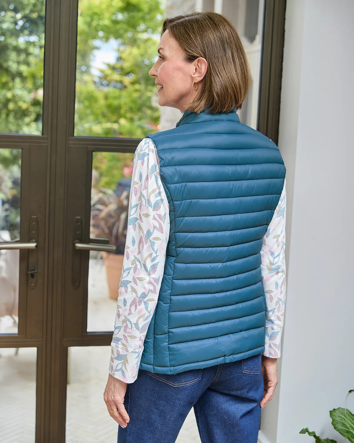 Lightly Padded Quilted Gilet - Denim Blue