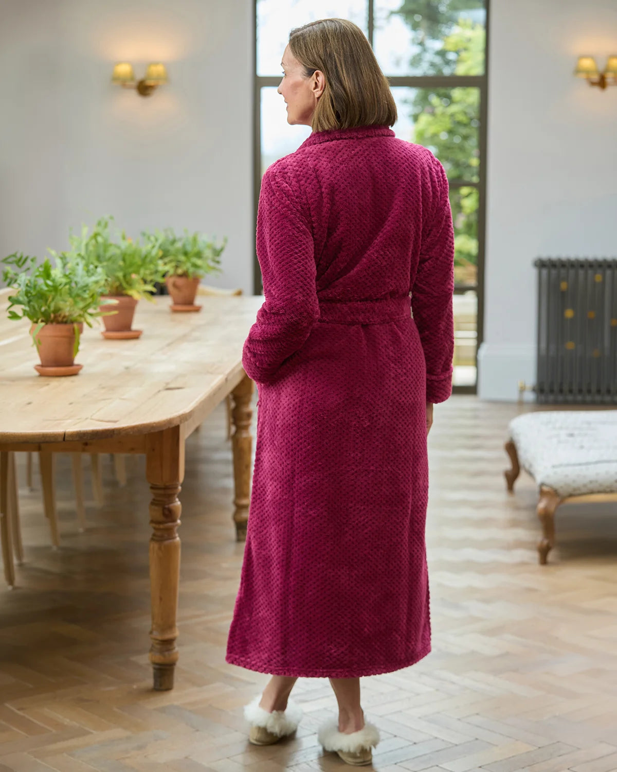 Slenderella Dora Dressing Gown - Raspberry