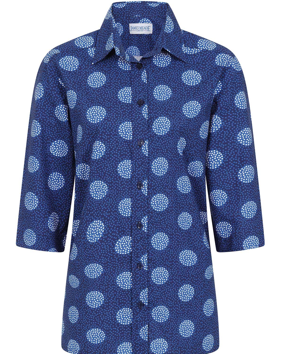 Vanessa Patterned 3/4 Sleeve Cotton Blouse - Image 2 - Country Collection