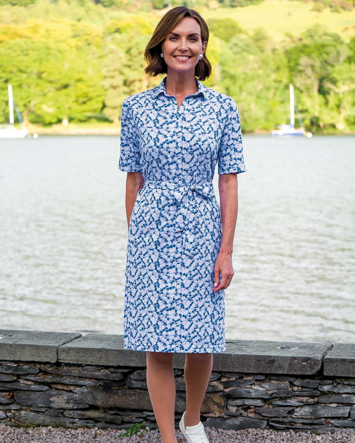 Amy Floral Short Sleeve Cotton Dress - Country Collection