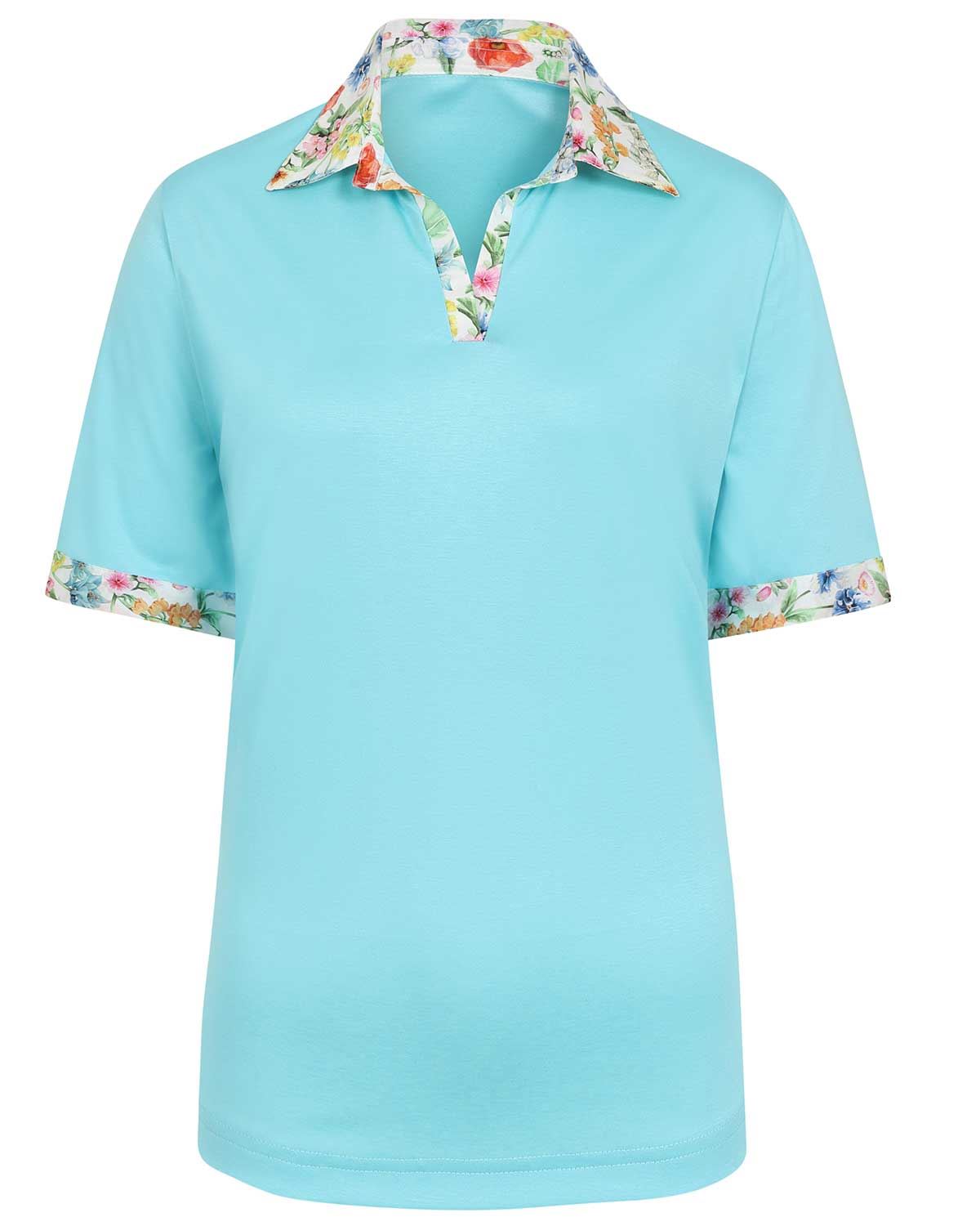 Mona Trimmed Short Sleeve Cotton Polo Top - Image 2 - Country Collection