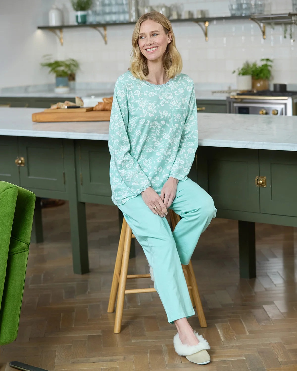 Elise Floral Long Sleeve Cotton Jersey Pyjamas