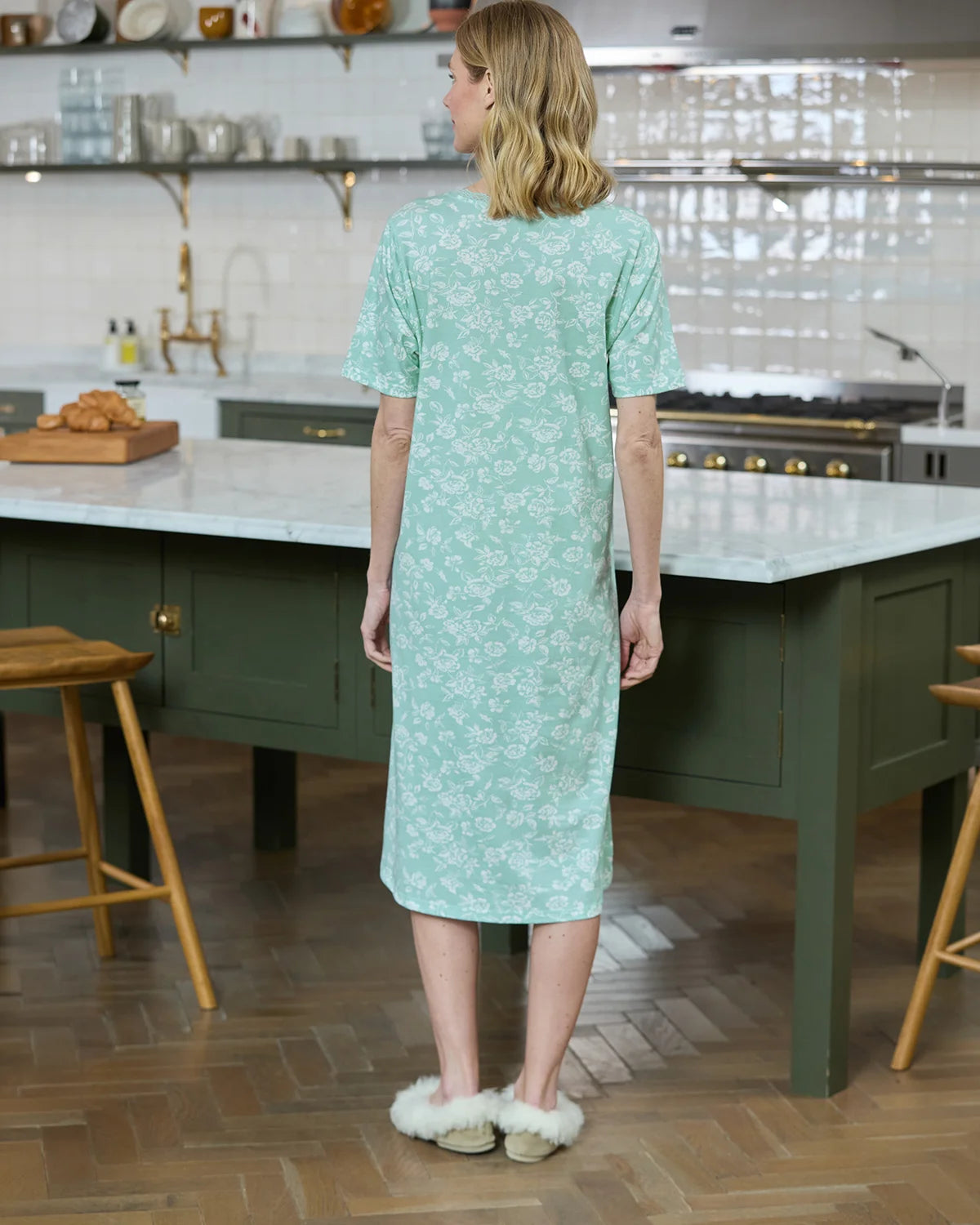 Elise Floral Short Sleeve Cotton Jersey Nightdress