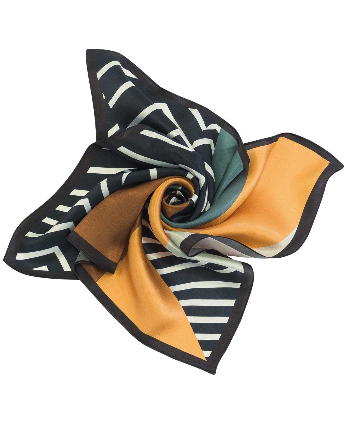 Agnes Geometric Patterned Ladies Silk Scarf - Country Collection