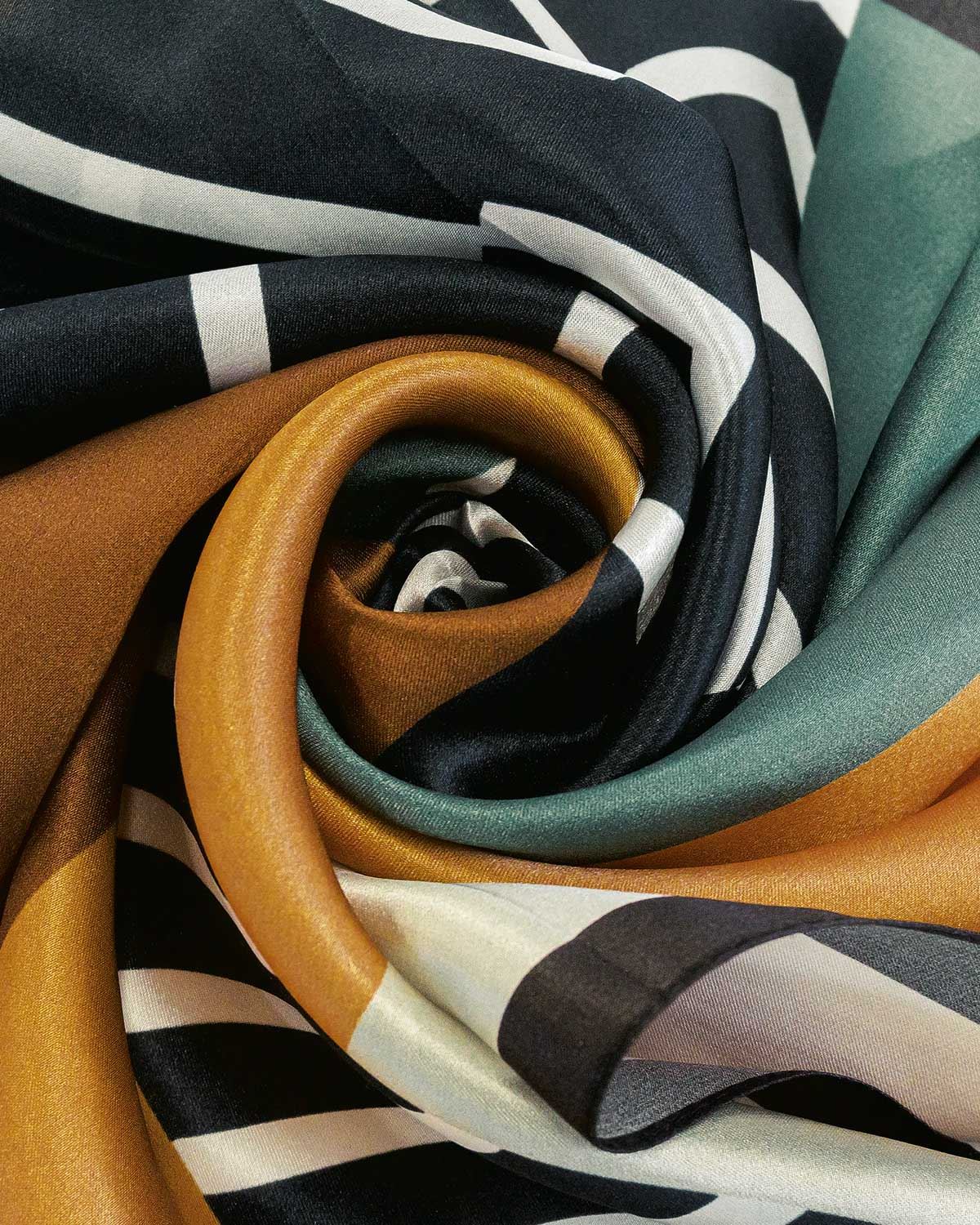 Agnes Geometric Patterned Ladies Silk Scarf - Image 2 - Country Collection