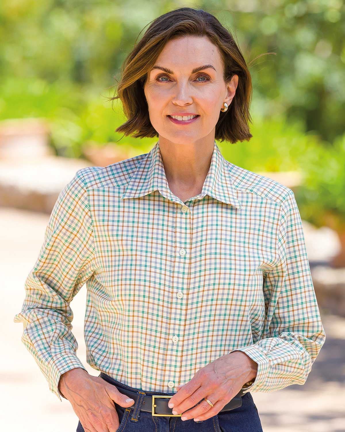 Liv Soft Handle Long Sleeve Country Checked Blouse - Country Collection