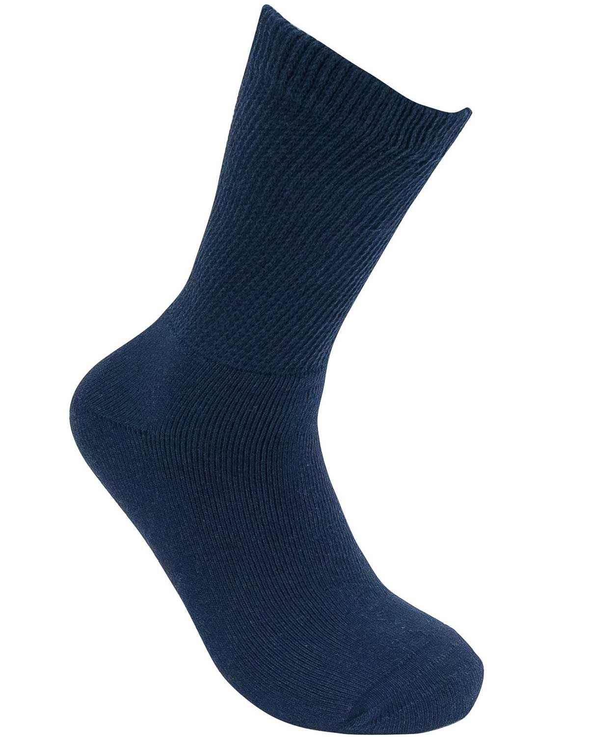 Ladies Diabetic Cotton Sock - Navy - Country Collection