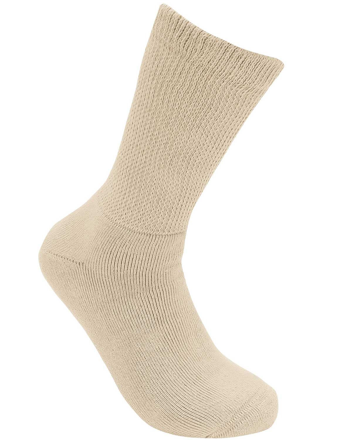 Ladies Diabetic Cotton Sock - Oatmeal - Country Collection