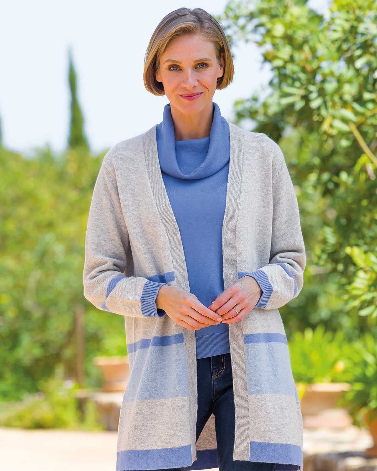 Lara Ladies Pure Lambswool Tunic Cardigan - Country Collection