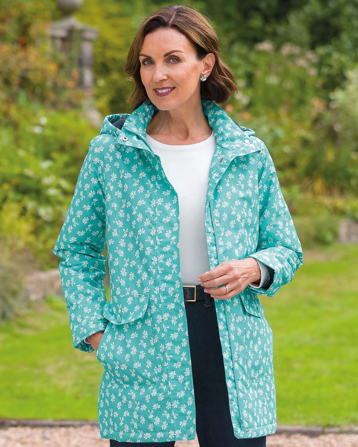 Lisa Floral Zip front Waterproof Jacket - Image 2 - Country Collection
